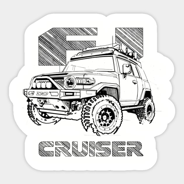 FJ Cruiser (XJ10) – LineArt Sticker by robert1117